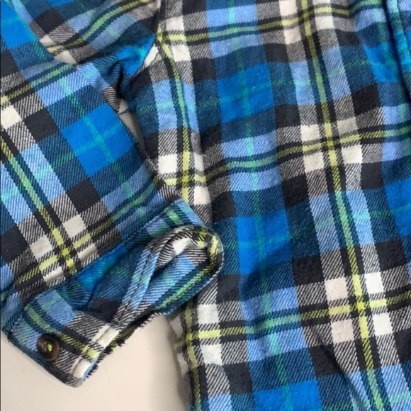 Carter’s Blue Yellow Plaid Flannel Long Sleeve button down shirt 24 months - Picture 4 of 5
